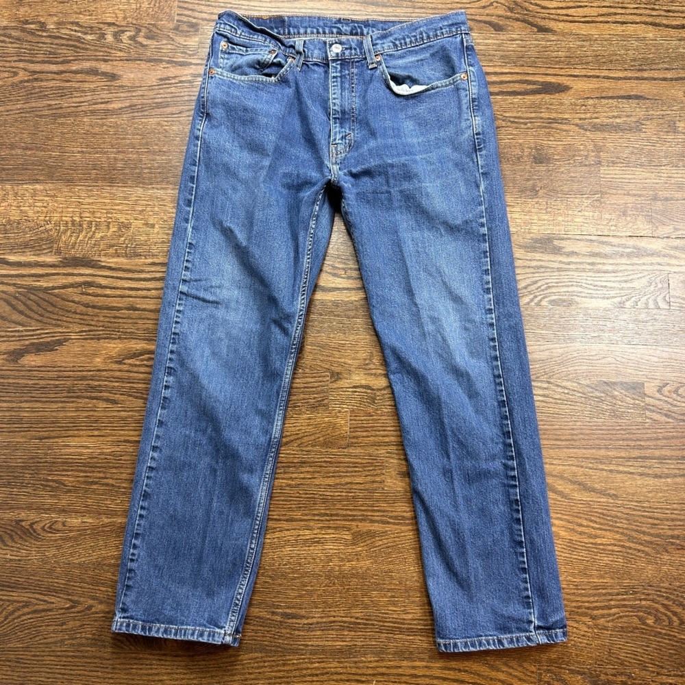 Levis 505 Jeans Mens 34x30 Blue Medium Wash Denim Regular Fit Straight Leg